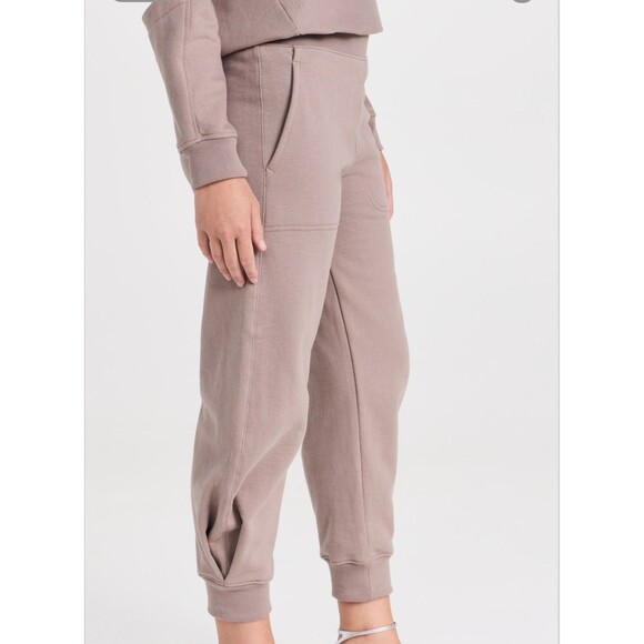 Tibi Calder Sweatpants Long Cement Gray Balloon Tapered Leg Barrel - Picture 3 of 10